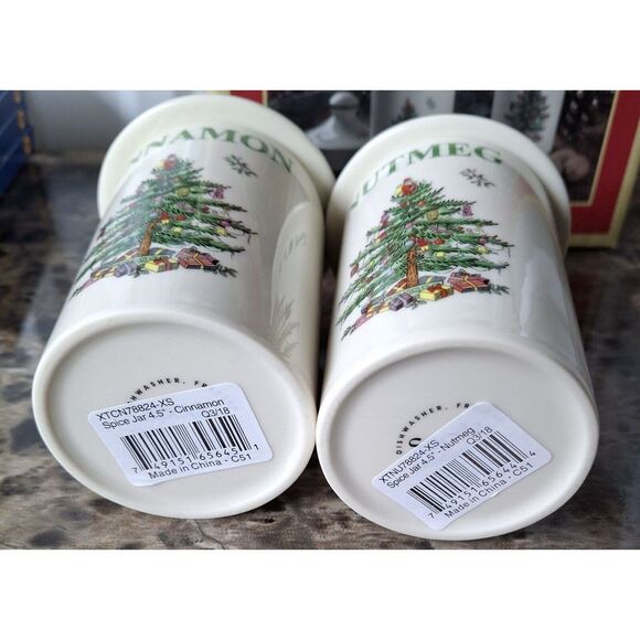 Spode Christmas Tree Spice Jars | Set of 2  | Made of Fine Porcelain | 4.5 Inch - Picture 13 of 13